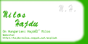 milos hajdu business card